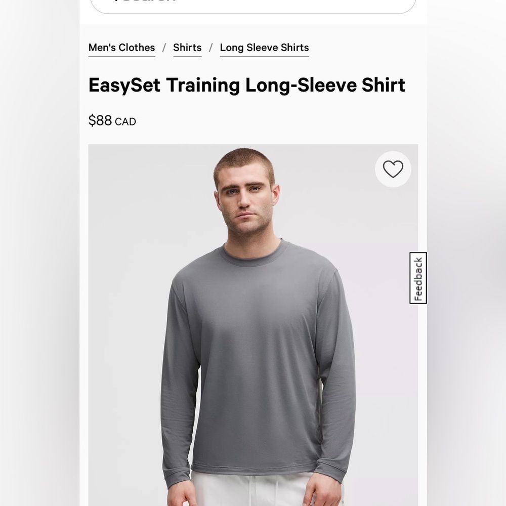 lululemon athletica Light Gray Easy Set Training Long Sleeve Shirt